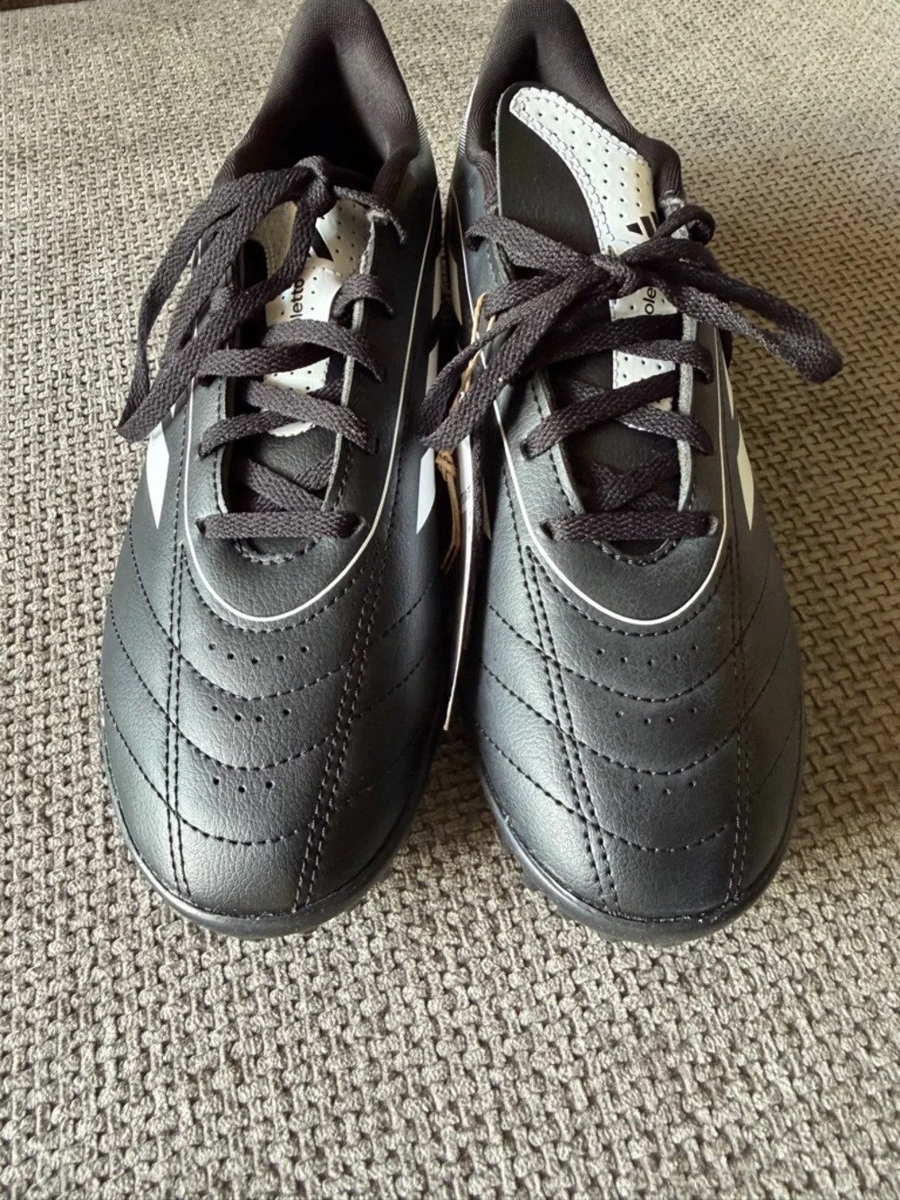 adidas Goletto IX TF Turf Soccer Shoes Cleats Black White Mens 8 Womens 9 Sporty